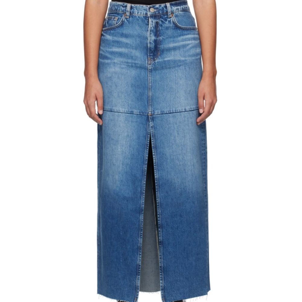 Reformation blue Tazz long denim maxi skirt